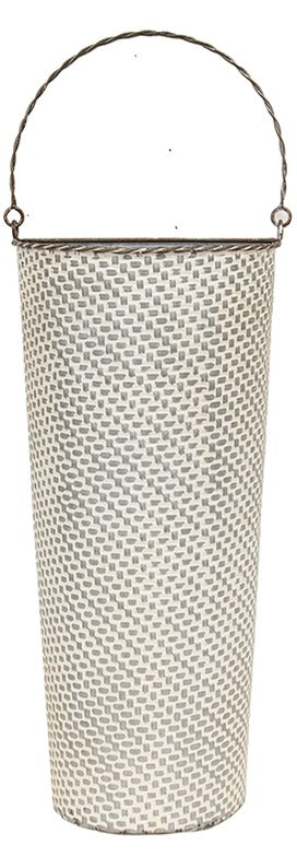 White Wash Metal Half Wall Basket