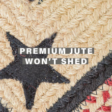 Load image into Gallery viewer, Primitive Star Gloucester Jute Braided Rugs, Black and Red
