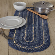 Load image into Gallery viewer, Great Falls Blue Jute Oval Runner
