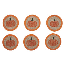 Load image into Gallery viewer, Harvest Blessings Natural Stencil Pumpkin Coaster
