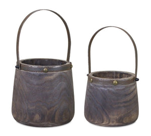 Metal and Wood Rustic Pail
