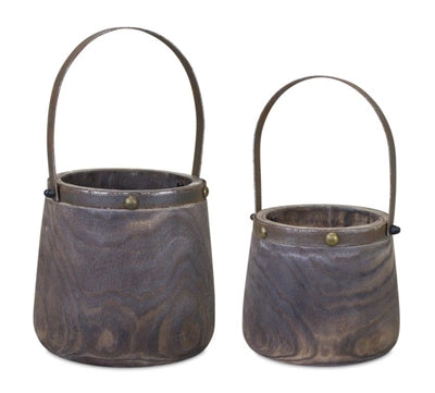 Metal and Wood Rustic Pail