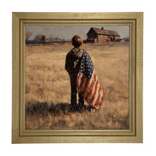 Load image into Gallery viewer, Child With Flag - Boy at Farm
