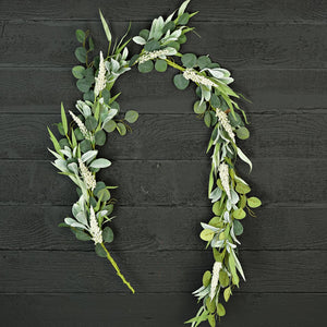 Mixed Eucalyptus, Lamb Ear and Heather Garland