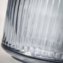Load image into Gallery viewer, Ribbed Blue Gray Glass Vase
