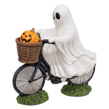 Load image into Gallery viewer, Resin Ghost Riding a Bike with Jack in Basket Figurine
