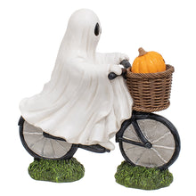 Load image into Gallery viewer, Resin Ghost Riding a Bike with Jack in Basket Figurine
