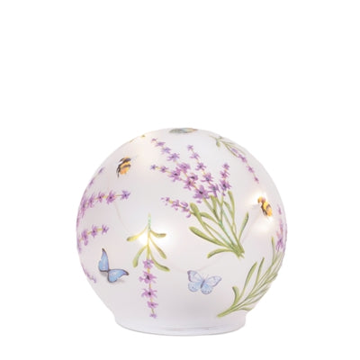 Light Up Bee Floral LED Glass Globe
