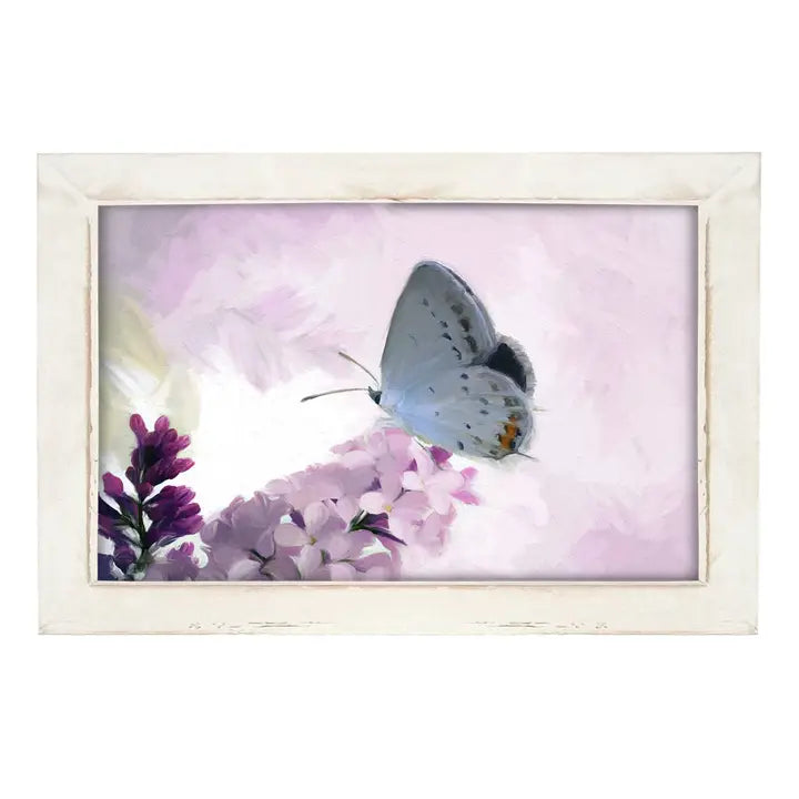 Blue Butterfly On Lilac Horizontal Picture