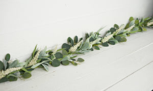 Mixed Eucalyptus, Lamb Ear and Heather Garland