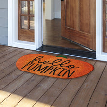 Load image into Gallery viewer, Hello Pumpkin Coir Fall Doormat 30&quot; x 18&quot; Indoor Outdoor
