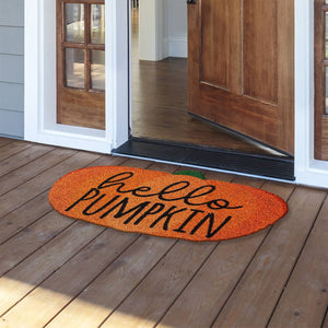 Hello Pumpkin Coir Fall Doormat 30" x 18" Indoor Outdoor