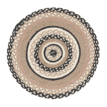 Load image into Gallery viewer, Sawyer Mill Charcoal Creme Jute Trivet 15"
