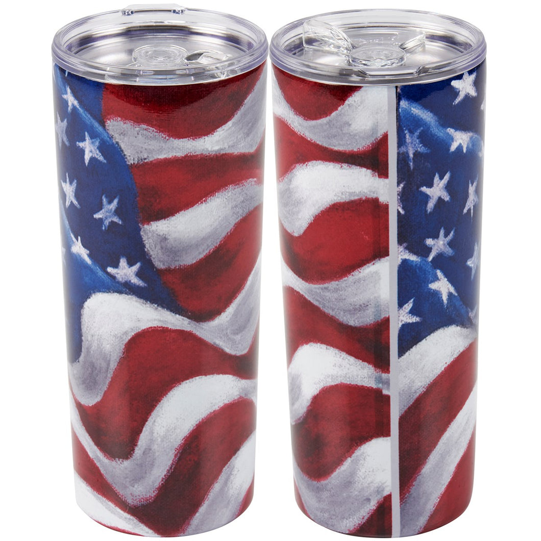 American Flag Tumbler