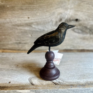 Wood Crow with Stand