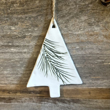 Load image into Gallery viewer, Ceramic Shaped Ornaments with Pine Branches
