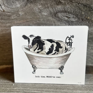 Cow in Tub Wood Signs