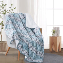 Load image into Gallery viewer, Teal Leopard Blanket
