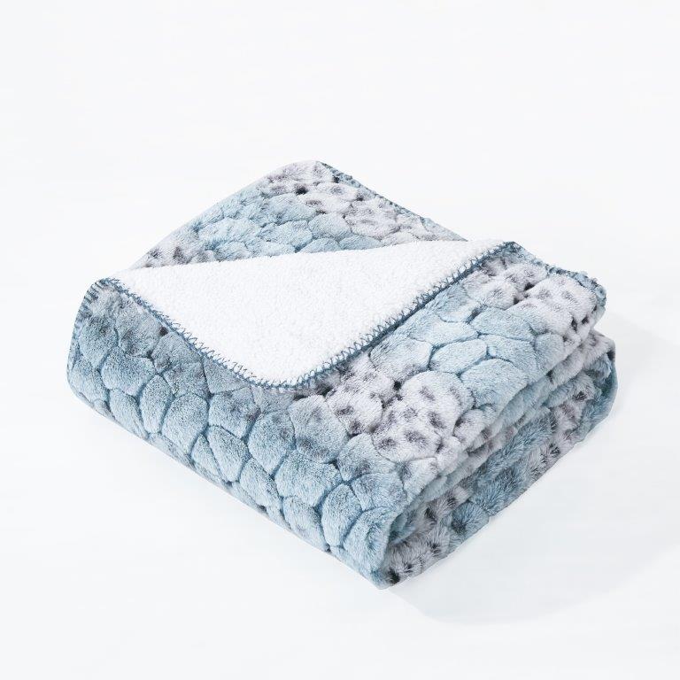 Teal Leopard Blanket