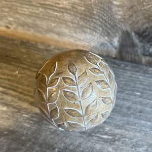 Decorative Accent Ball with Leaf Pattern