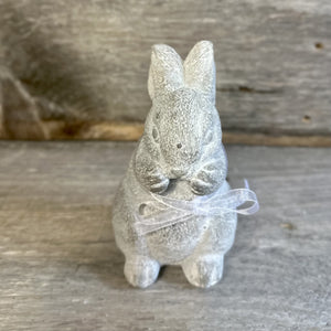 Cement Bunny Decorative Figures