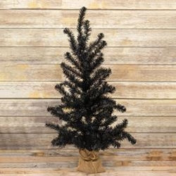 Black Tree w/Burlap Base, 3ft