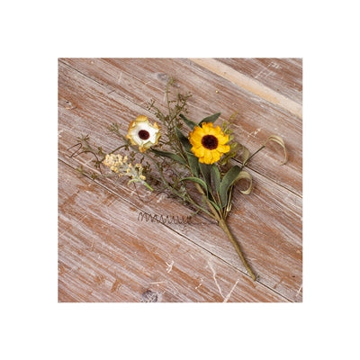 Cream and Yellow Sunflower Pick