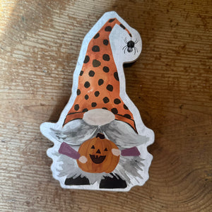 Halloween Gnome Wood Block ~ All The Treats