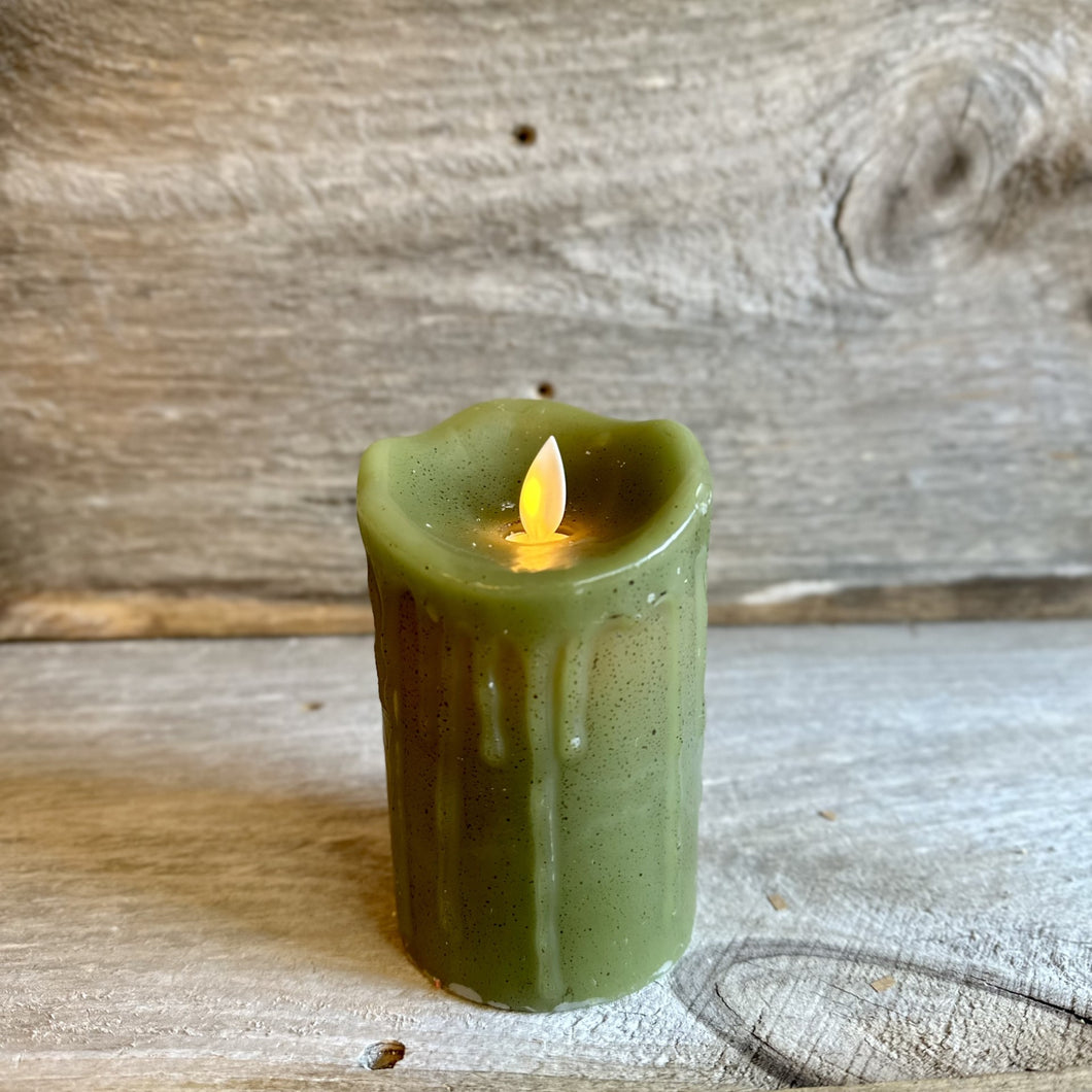 Rustic Moving Flame Pillar Candles