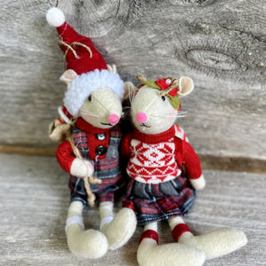 Holiday Mice Plush Ornaments