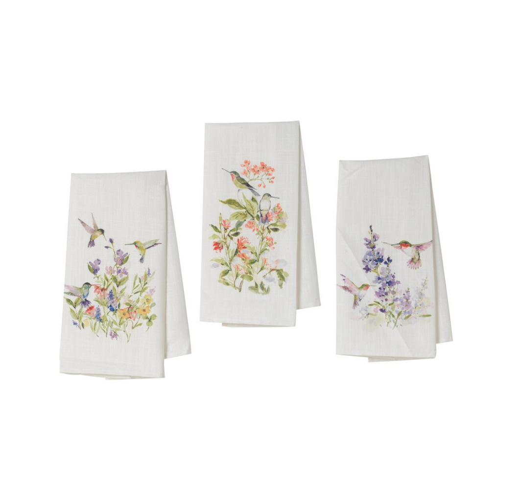 Hummingbird Design Tea Towel