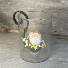 Load image into Gallery viewer, Recycled Bubble Glass Hurricane with Metal Votive Holder
