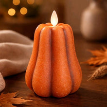 Load image into Gallery viewer, Orange Pumpkin Carved Moving Flame LED Candles
