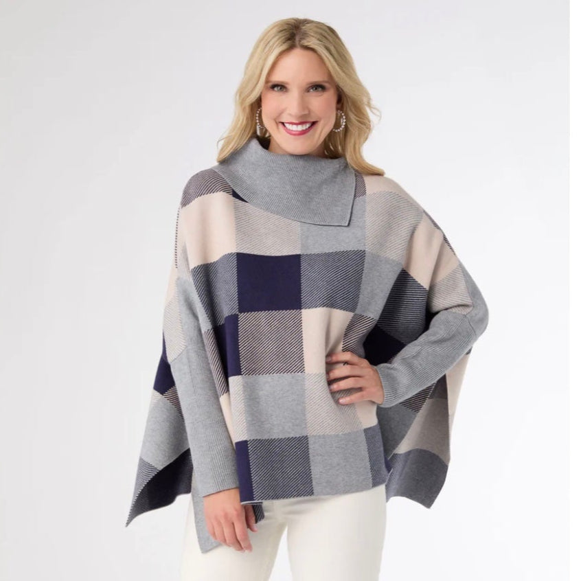 Loren Colorblock Poncho with Sleeves