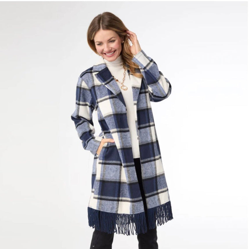 Devon Open-Front Shacket with Fringe