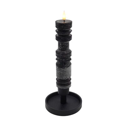 Tall Black Candlestick Look LED Candle