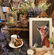 Load image into Gallery viewer, Little Fox and Bumble Bee White Framed Print
