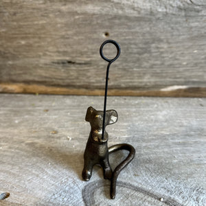 Bronze Cast Iron Mouse Card Holder