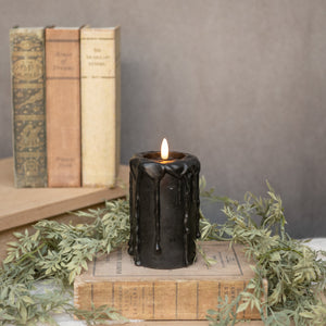 3D Flame Melting Wax LED Pillar Candle