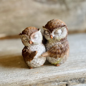 Birds of a Feather Owl Shelf Sitter Set