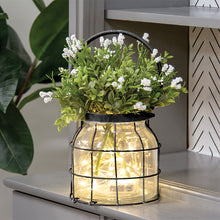 Load image into Gallery viewer, Glass Jar In Black Metal Carrier
