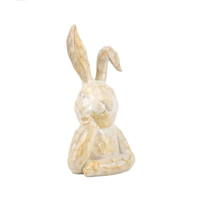 Beige Resin Thinking Bunny