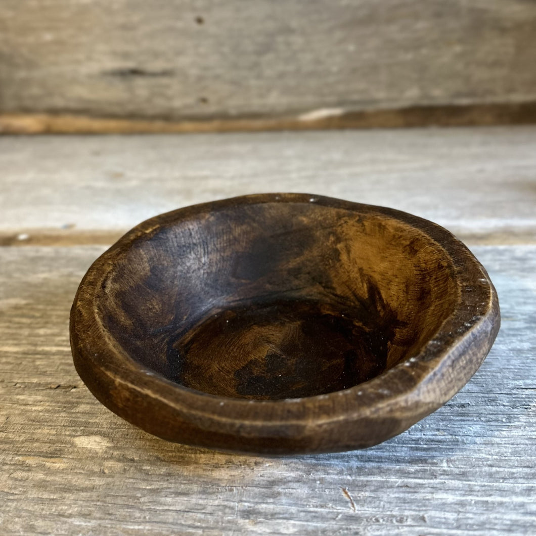 Small Round Wood Dough Bowl