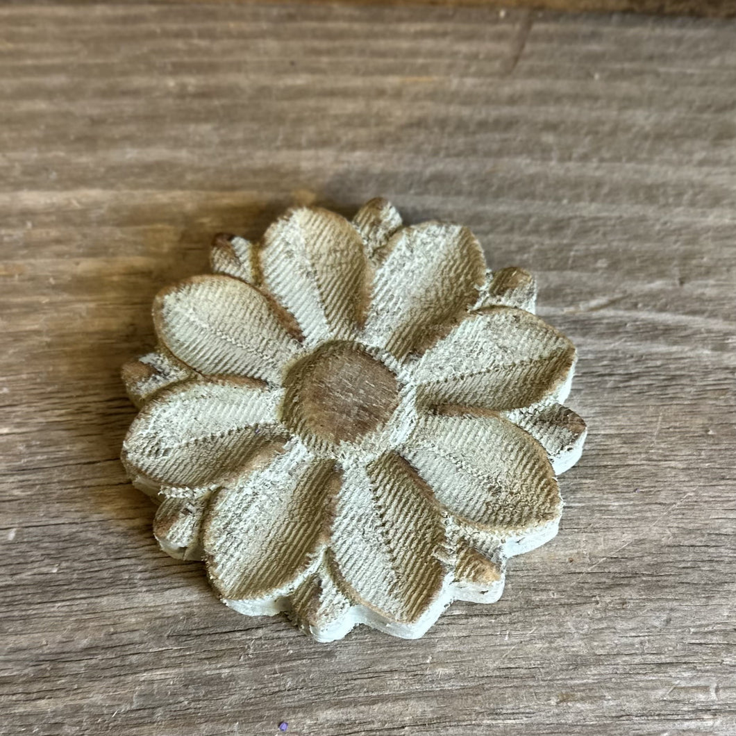 Rustic Wood Flower Magnets