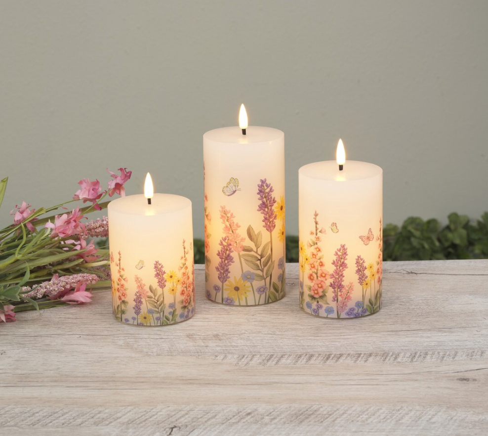 Lighted Flower Wax Candle