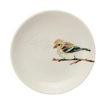 Load image into Gallery viewer, Round Stoneware Dish with Bird on Branch
