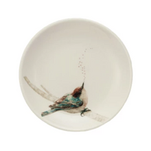 Load image into Gallery viewer, Round Stoneware Dish with Bird on Branch
