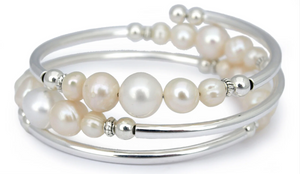 Silver and Stone Bracelets