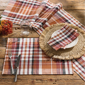 Russett Plaid Placemats and Runners