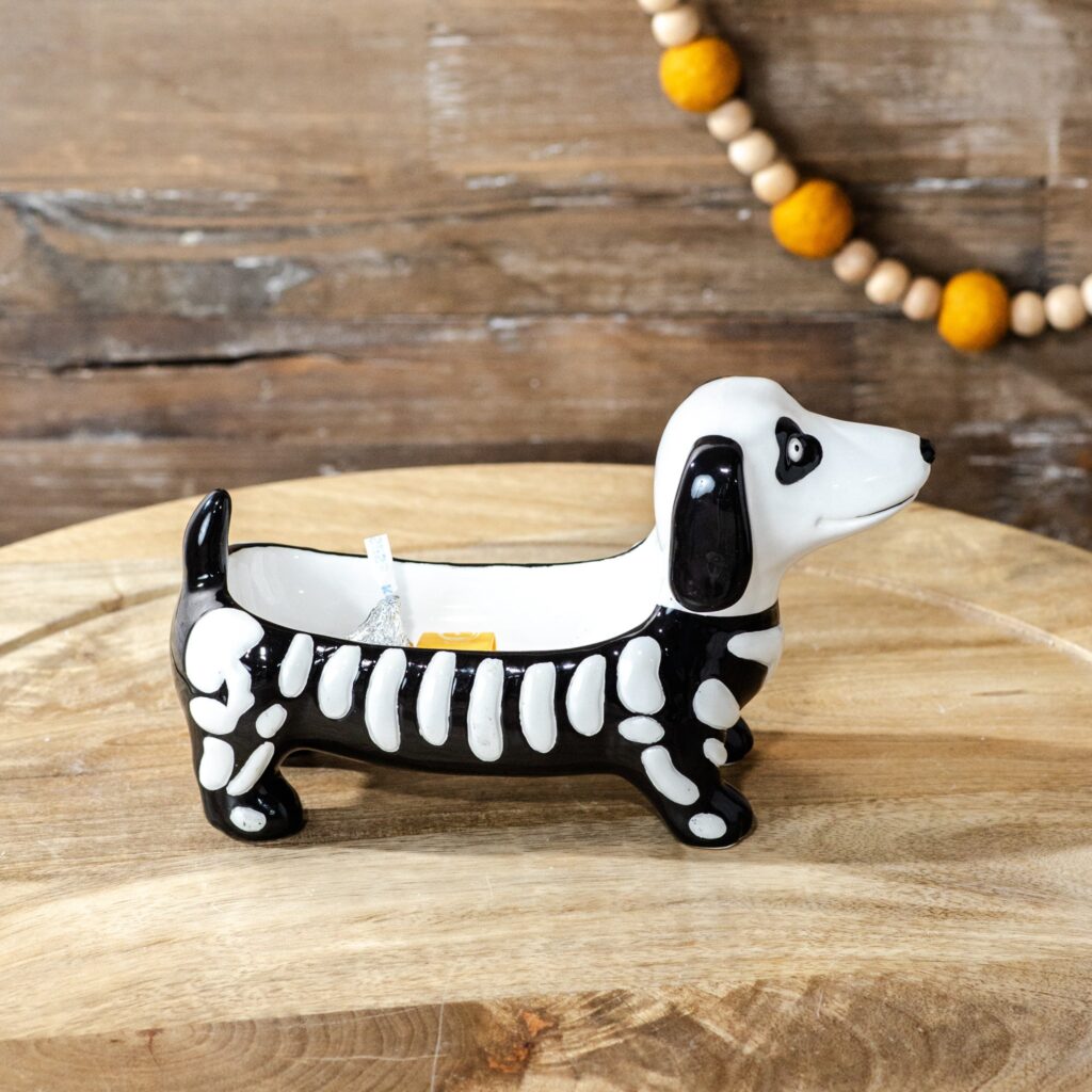 Skeleton Weiner Dog Bowl